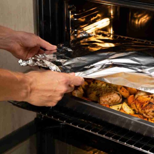 Papel-alumínio no forno: utilidades, momentos ideais e a importância da disposição dos alimentos